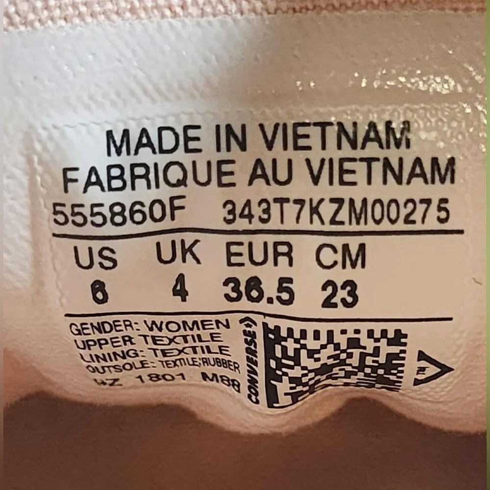 Converse Pink and White Women's Sneakers - Picture 7 of 7